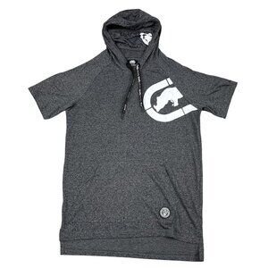Ecko Unlimited Grey Short Sleeve Hooded Shirt Sz Medium